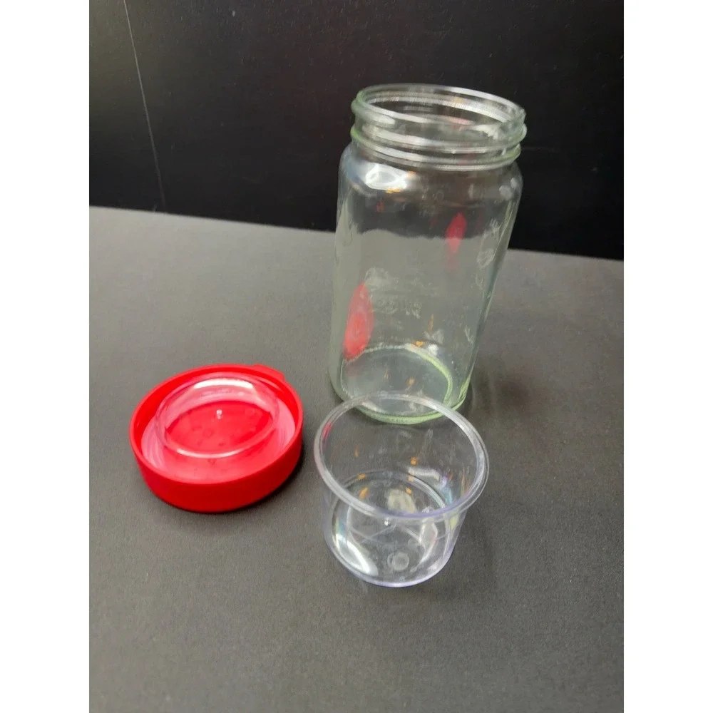 Pyrex Beyond Glass Take It! 32 Oz Jar Red Lid Measuring Storage Container